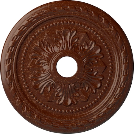 Ekena Millwork Palmetto Medallion (Canopies up to 3 5/8"), 23 5/8"OD x 3 5/8"ID x 1 5/8"P, Burnished Mahogany CM23PMBMC